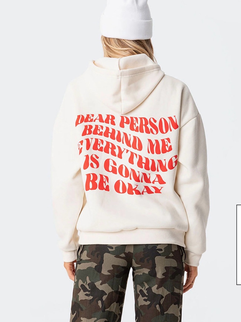 Edikted Everything's Ok Hoodie Sz M Loungewear Trendy Spellout